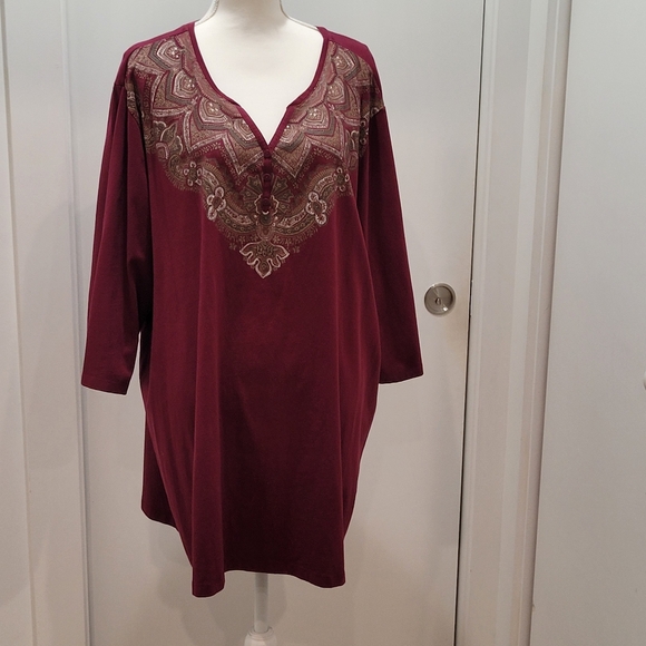 Catherine's Easy Fit Tees Collection size 3X 26/28W pull over blouse - Picture 5 of 11